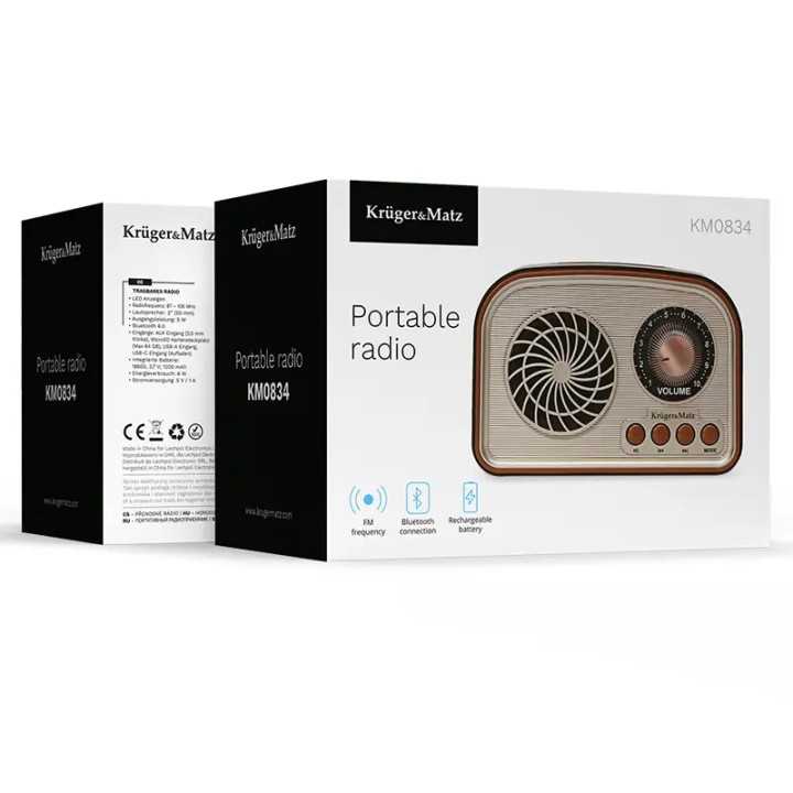 Radio portabil analog AM /FM /SW 5W 185x77.5x150mm Kruger&atz KM0834
