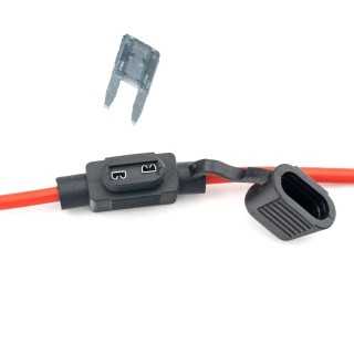 Suport siguranta auto MINI 11x8.6mm etans cu cablu 22cm /1mm2 cupru max 15A 1buc Carguard USC008