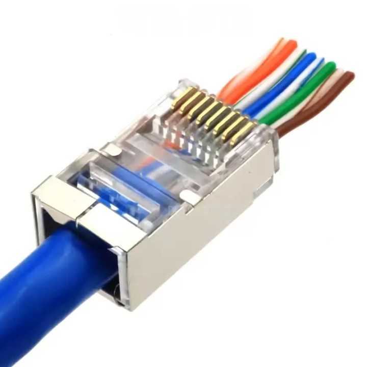 Mufa RJ45 FTP /SFTP CAT6 Pass-Through Firele trec prin mufa 8P8C metalica M'N'C 05232D