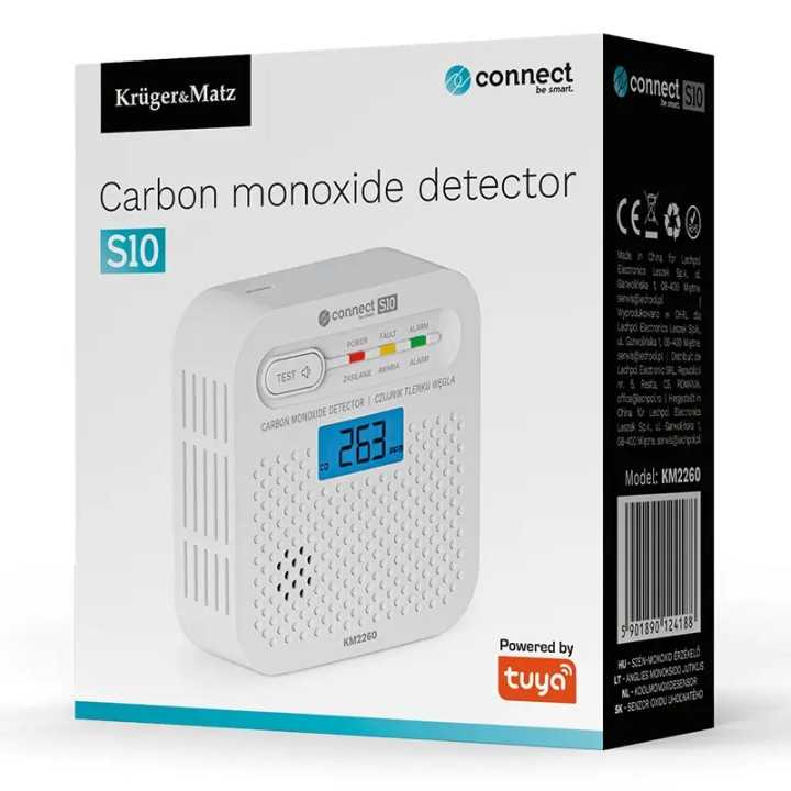Senzor detector de gaz monoxid de carbon CONNECT S10 Wi-Fi TUYA Kruger&Matz KM2260