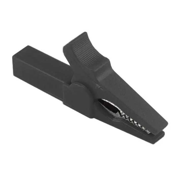 Clip crocodil izolat lungime 55mm pentru fixare mufa banana 4mm negru GBC 18.7537.12