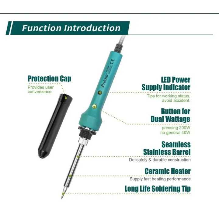 Letcon de lipit Pro`sKit SI-109B ceramic cu incalizre rapida 40-200W 20cm