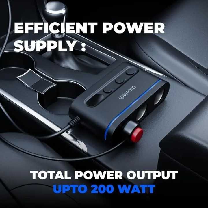 Multiplicator bricheta auto Choetech TC0021 3 iesiri 2x USB-C PD 30W 1x USB A QC3.0 18W
