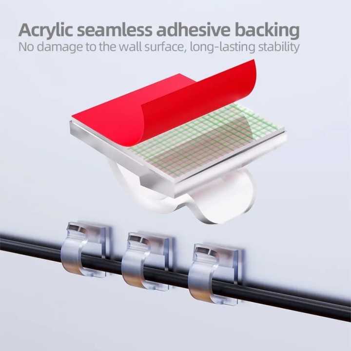 Set 24buc organizatoare de cabluri Well autoadezive transparente ORG-CABLE-S0224TT-WL