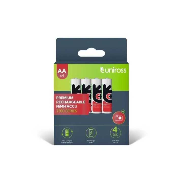 Set 4buc acumulatori NiMH Uniross UH4AA2500 R6 AA 2500mAh