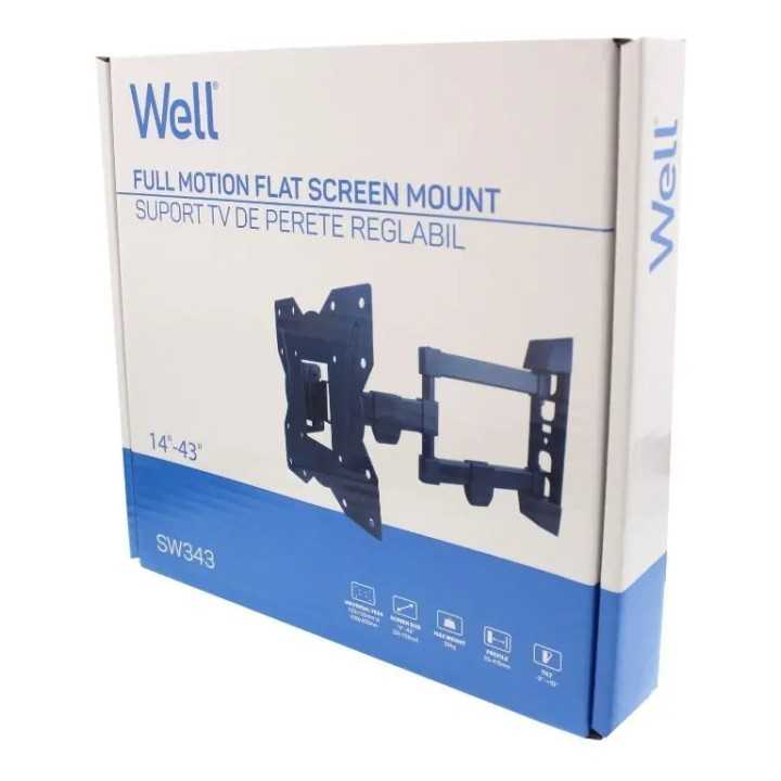 Suport TV LCD de perete 13"-43" reglabil 3 brate Well TVS-LCD-SW343-WL