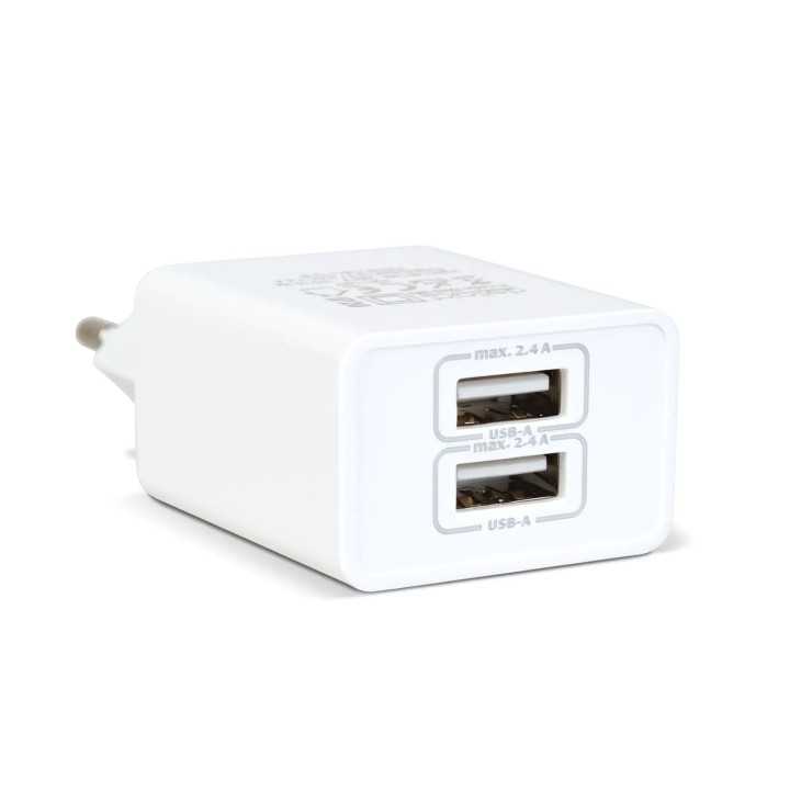Adaptor de incarcare 2x USB 5V 2.4A alb delight 55039-2WH
