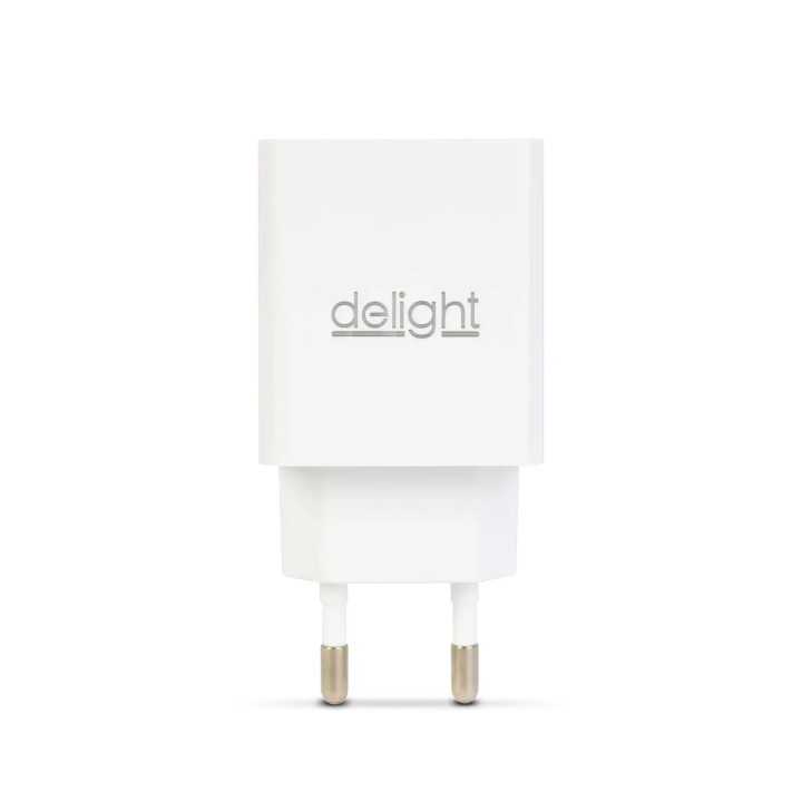 Adaptor de incarcare 2x USB 5V 2.4A alb delight 55039-2WH