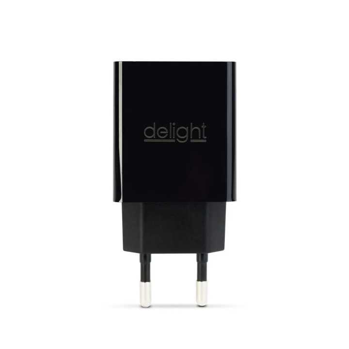 Adaptor de incarcare 2x USB 5V 2.4A negru delight 55039-2BK