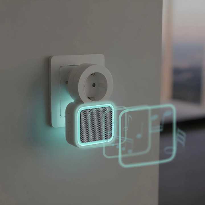 Sonerie fara fir Kinetic fara baterii cu priza 230V integrata alb delight 55338