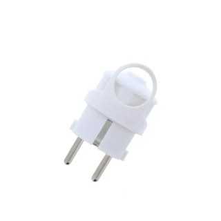 Mufa tata Stecher Schuko cu inel de prindere iesire dreapta alb 250V 16A Well