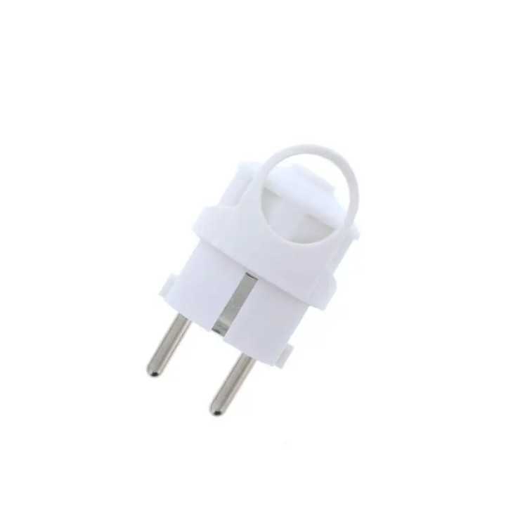 Mufa tata Stecher Schuko cu inel de prindere iesire dreapta alb 250V 16A Well