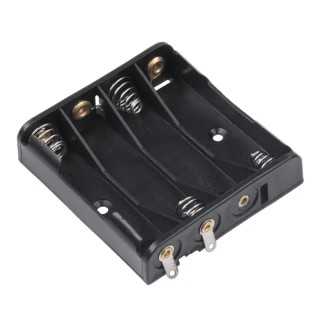 Suport baterii 4x AA cu contacte pentru lipire