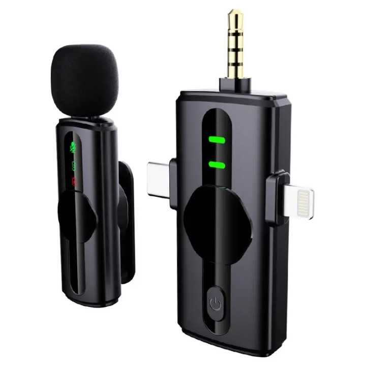 Microfon lavaliera wireless 3in1 3.5mm /USB-C /Ligtning Platinet PLMM11
