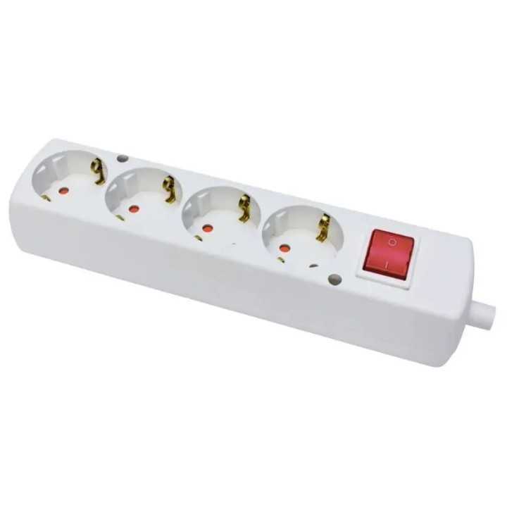 Multipriza 4 prize cu intrerupator alb 16A 3500W Plastrol GN-470SWS/WE