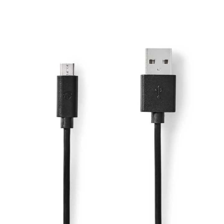 Cablu USB 2.0 USB-A - Micro USB 2m AWG28/24 negru Nedis CCGL60500BK20