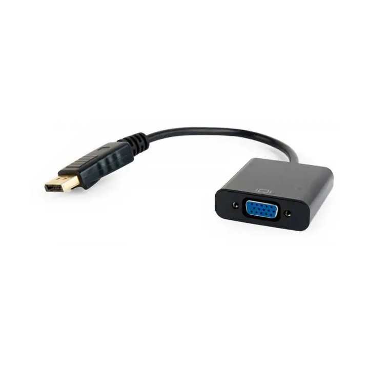 Convertor D-Sub VGA 15pin HD soclu mama - DisplayPort V1.1a mufa tata 0.15m 1920x1200 60Hz 1080p negru GEMBIRD A-DPM-VGAF-02