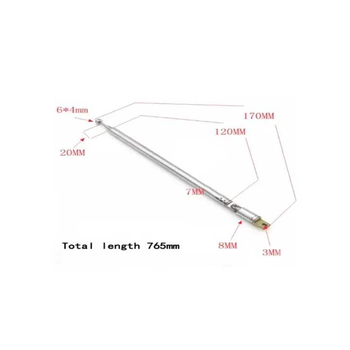 Antena telescopica 170-765mm 7 segmente Middle + balama ANTENA-RADIO5