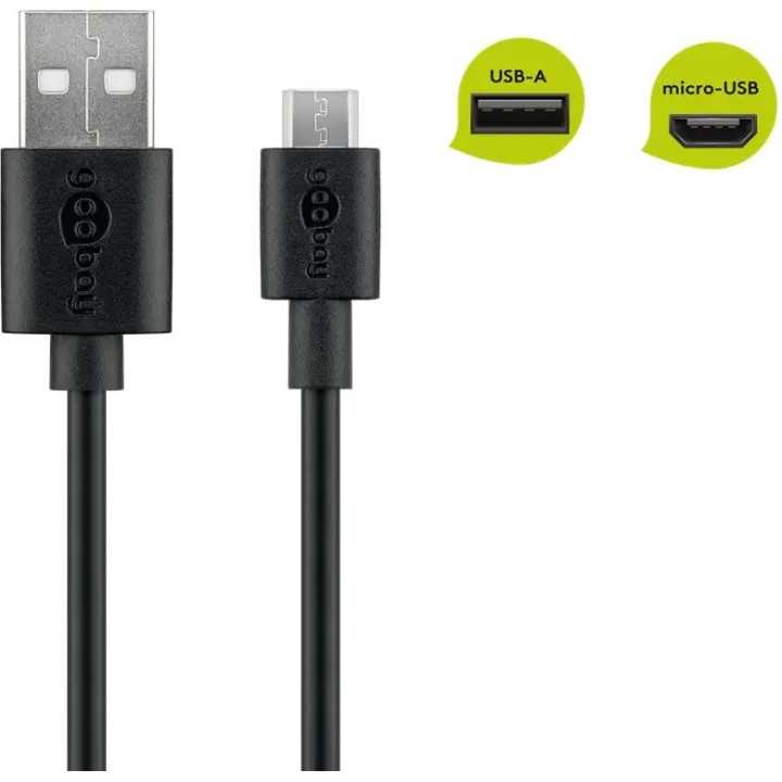 Cablu USB A tata - micro USB B tata 1m Goobay 46800