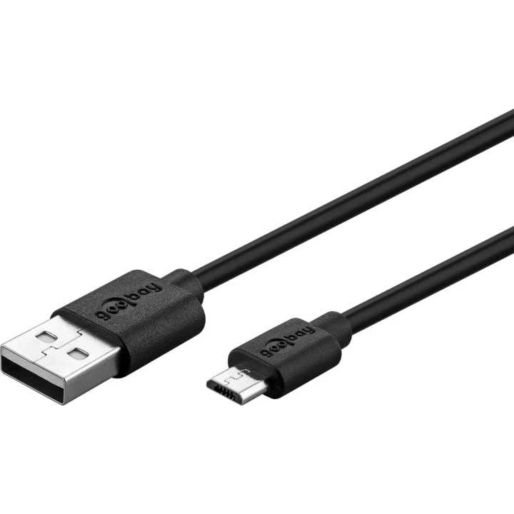 Cablu USB A tata - micro USB B tata 1m Goobay 46800