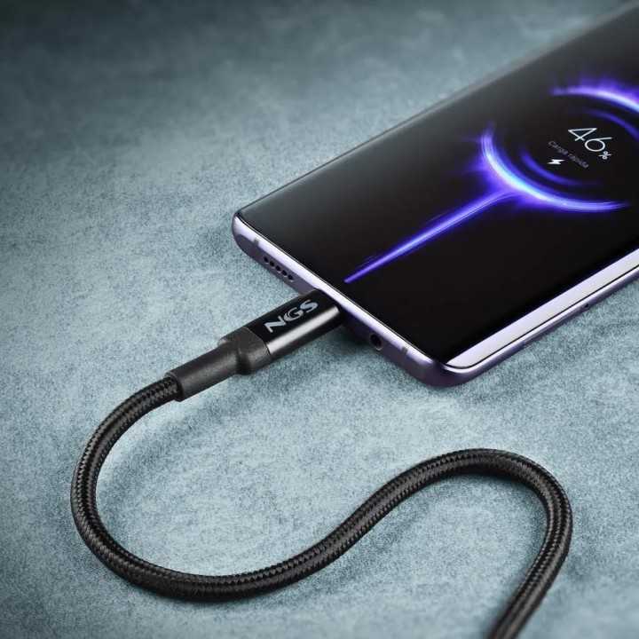 Cablu USB-C - USB-C NGS KNOT 100W-2 2m 100W negru