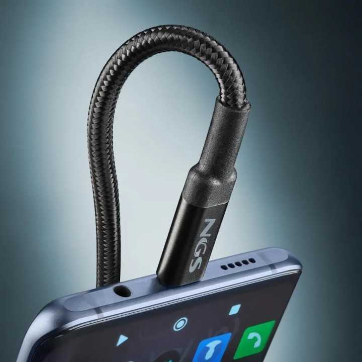 Cablu USB-C - USB-C NGS KNOT 100W-2 2m 100W negru