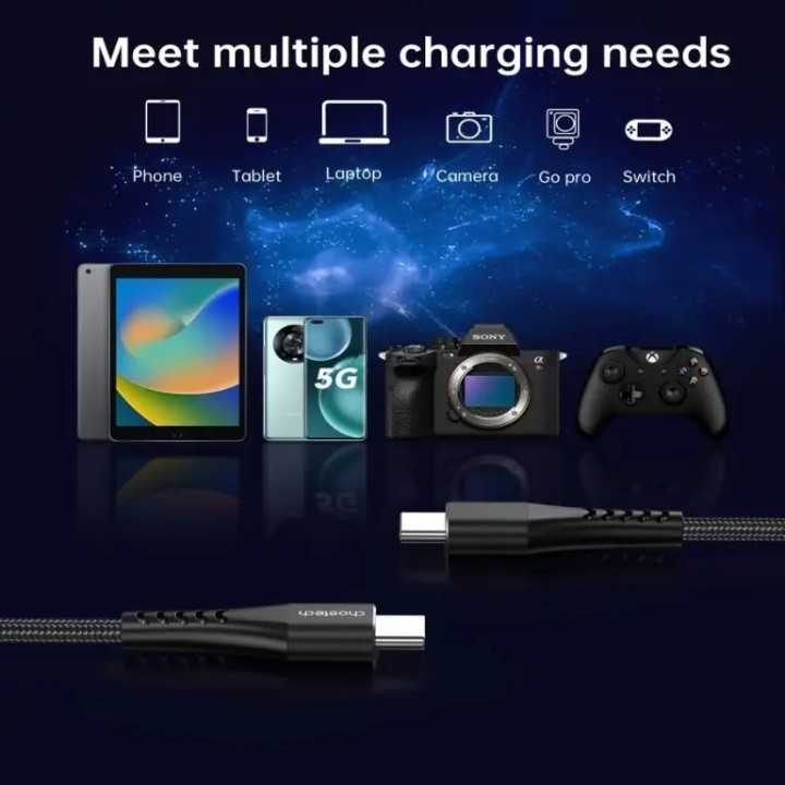Cablu USB-C - USB-C Choetech XCC-1035 48V/5A 240W PD3.1 1m negru