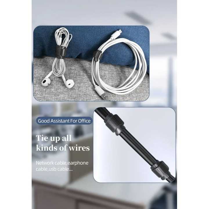 Set organizator de cabluri Banda Velcro Well 150mm x 12mm 25buc negru ORG-CABLE-T0225BK-WL