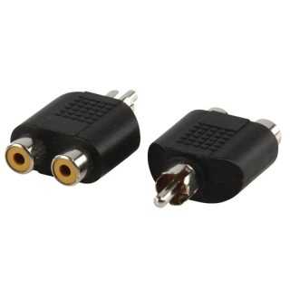 Set adaptor RCA tata - 2x RCA mama 2 bucati Well AC-016-BW