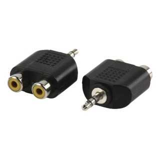 Set adaptor JACK STEREO 3.5mm tata - 2x RCA mama 2buc Well AC-010-BW