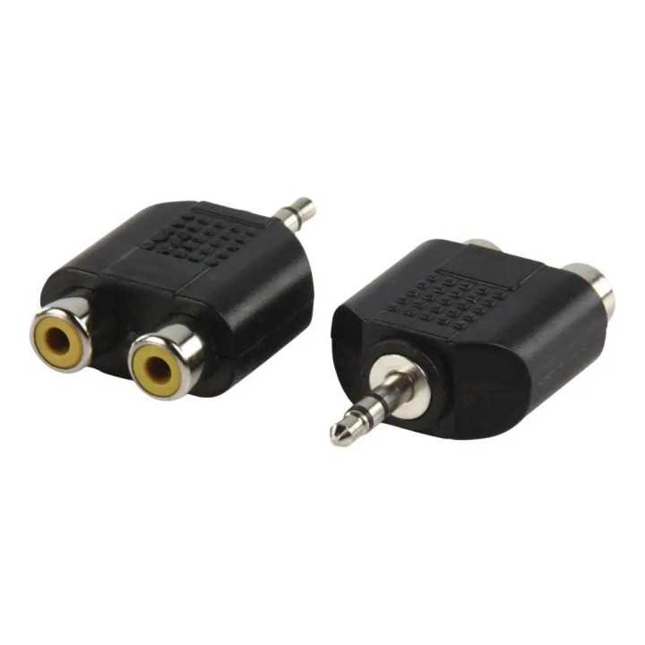 Set adaptor JACK STEREO 3.5mm tata - 2x RCA mama 2buc Well AC-010-BW