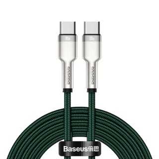 Cablu alimentare si date Baseus Cafule Metal Fast Charging USB Type-C - USB Type-C 100W braided 2m verde CATJK-D06