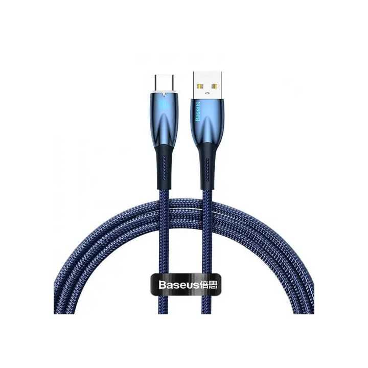 Cablu alimentare si date Baseus Glimmer Fast Charging USB - USB Type-C 100W 1m albastru CADH000403