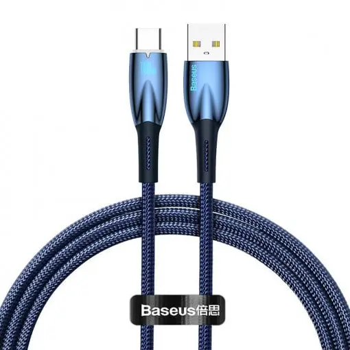 Cablu alimentare si date Baseus Glimmer Fast Charging USB 2.0 - USB Type-C 100W 1m albastru CADH000403