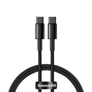 Cablu alimentare si date Baseus Tungsten Gold Fast Charging USB Type-C - USB Type-C 100W braided 1m negru CATWJ-01