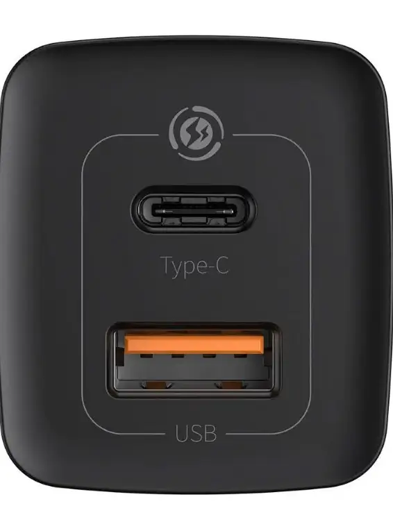 Incarcator retea Baseus GaN2 Lite Quick Charge 65W 1x USB 5V/3A 1x USB Type-C 5V/3A negru CCGAN2L-B01