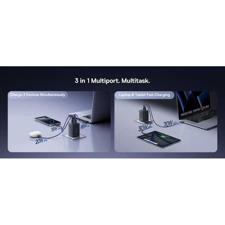 Incarcator retea Baseus EnerFill FE11 Quick Charge 100W 2x USB Type-C 1x USB alb P10182102213-00