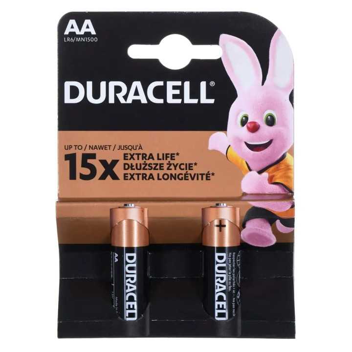 Set 2 baterii Duracell Basic alcaline AA R6 1.5V MN1500