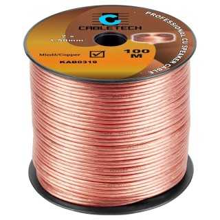 Cablu difuzor 10m 1.5mm x2 cupru transparent Cabletech KAB0319-10