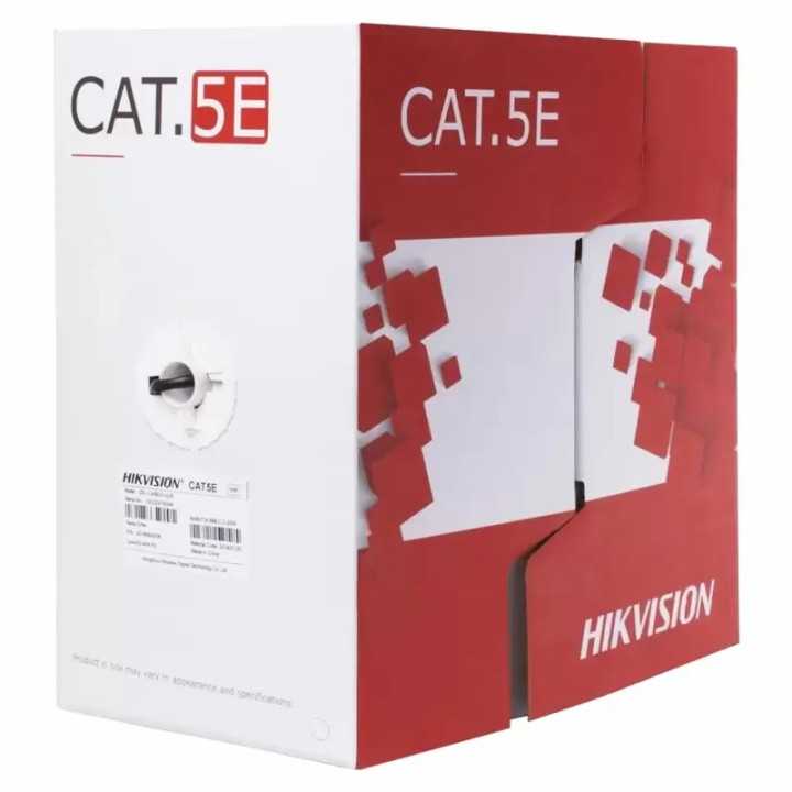 Cablu de retea exterior 10m robust Hikvision CAT5e UTP cupru 0.5mm negru DS-1LN5EO-UU/E-10