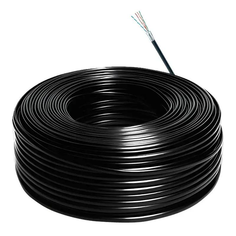 Cablu de retea exterior 10m robust Hikvision CAT5e UTP cupru 0.5mm negru DS-1LN5EO-UU/E-10