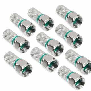 Set 10 mufe F RG6U 7mm Profesionale din cupru HQ dublu izolate inel verde WTY0623-10