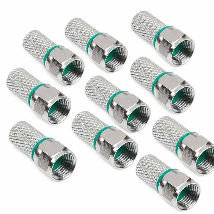 Set 10 mufe F RG6U 7mm Profesionale din cupru HQ dublu izolate inel verde WTY0623-10