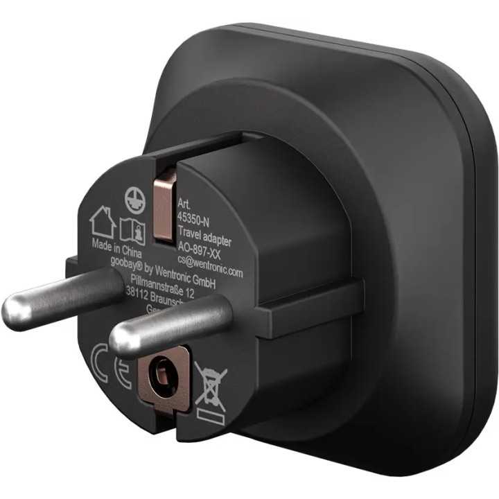 Adaptor de alimentare tip F CEE 7/4 - mama America Japonia tip B NEMA 5-15 3pini 15A Goobay 45350