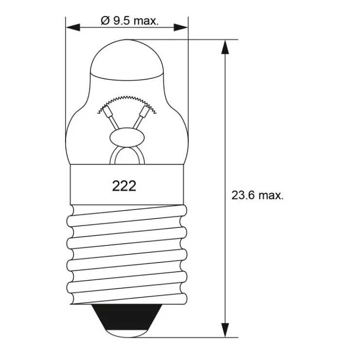 Bec E10 1.2V 0.22A cu lentila Goobay