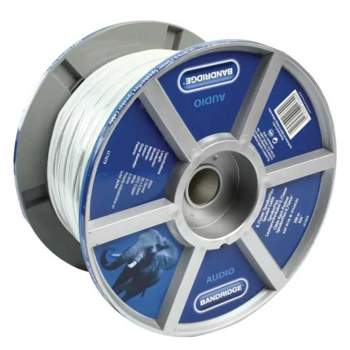 Cablu difuzor 10m cupru OFC 2x0.75mm2 alb Bandridge LC1079-10