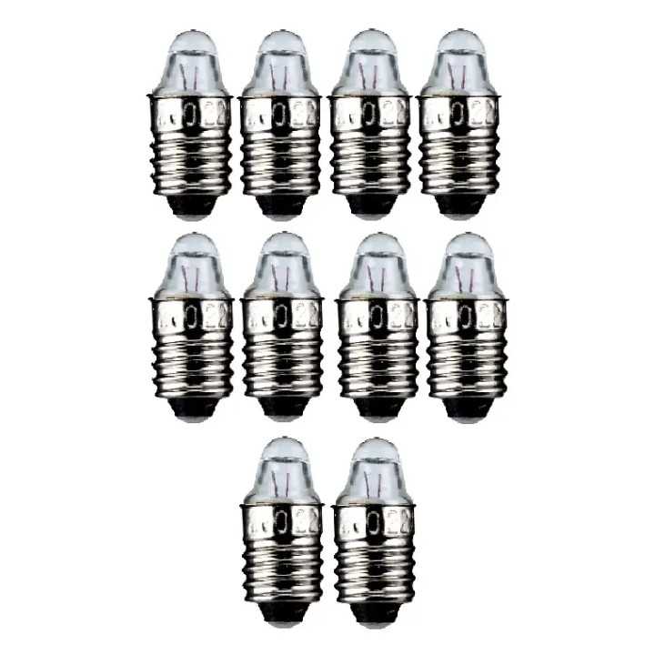Set 10 becuri 3.7V 0.3A lentila lupa dulie cu filet E10 Goobay 9334-10