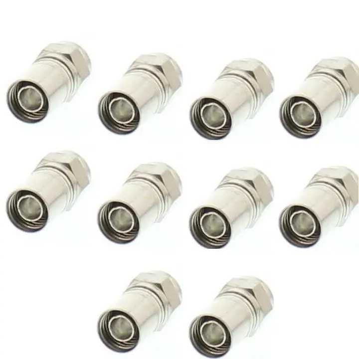 Set 10 mufe F cu sertizare RG6 7mm cu inel cauciuc WELL FC-100-WL-10