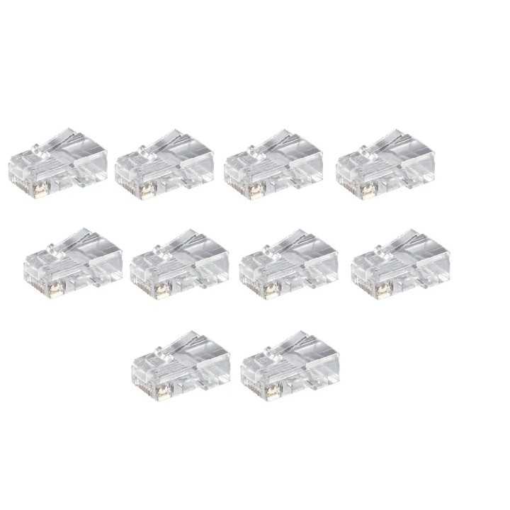 Set 10 mufe internet RJ45 CAT5 8p8c cablu push rotund Goobay 58627-10