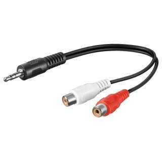 Cablu adaptor audio Jack 3.5 mm stereo tata - 2x RCA mama 20cm